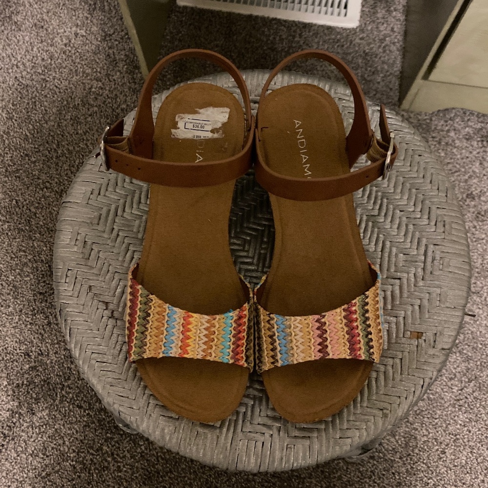 Cork wedge sandal